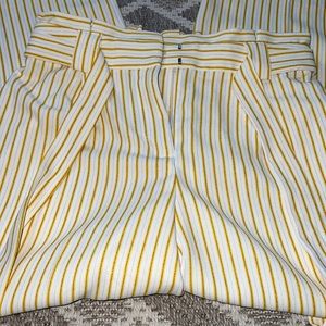 Express high rise wide leg culottes yellow and black size small